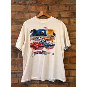Vintage 1989 Super Sport Classics Calgary Alberta Car Graphic T-Shirt White L